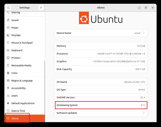 Ubuntu-Fenstersystem