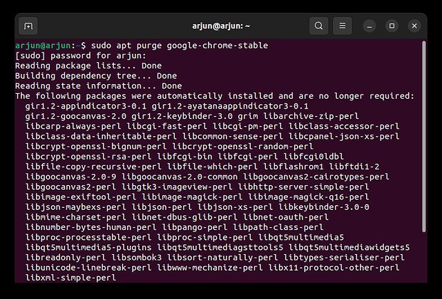 Deinstallieren Sie Google Chrome von Ubuntu