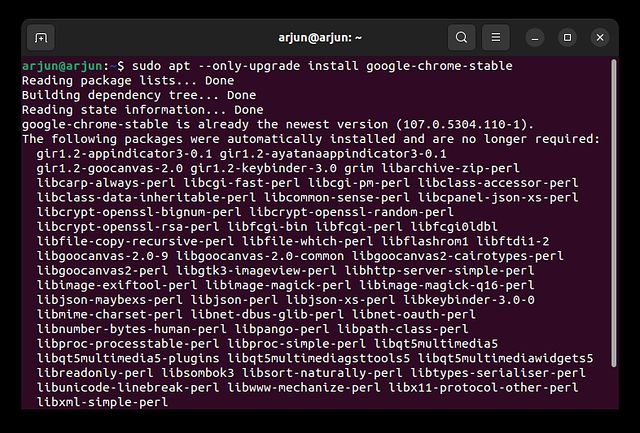 Aktuelle Google Chrome-Version zur letzten Version auf Ubuntu