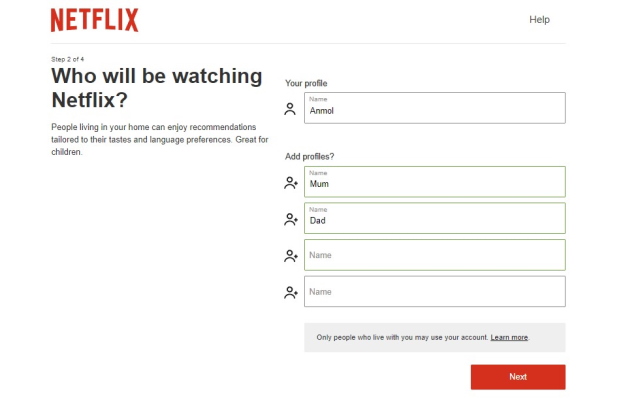 Fügen Sie neue Netflix-Profile hinzu und übertragen Sie sie