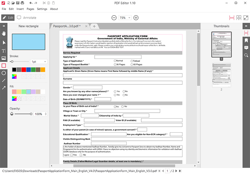 Icecream PDF Editor Formulare hinzufügen 