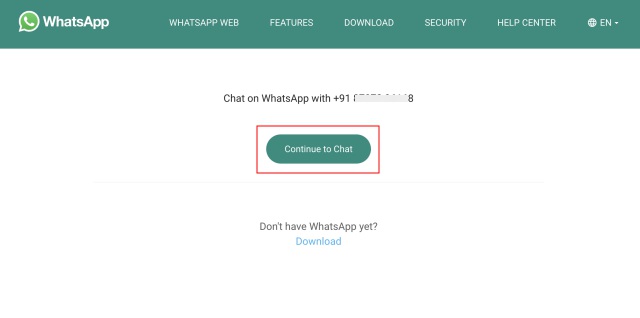discuter sans enregistrer le numéro WhatsApp