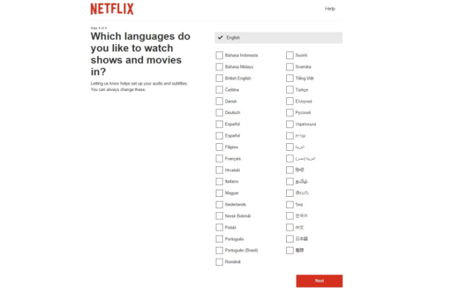 Wählen Sie die Sprache – Netflix