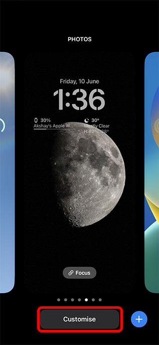 Personalisieren Sie den Bildschirm, um den Hintergrund des iPhone-Wechslers zu ändern
