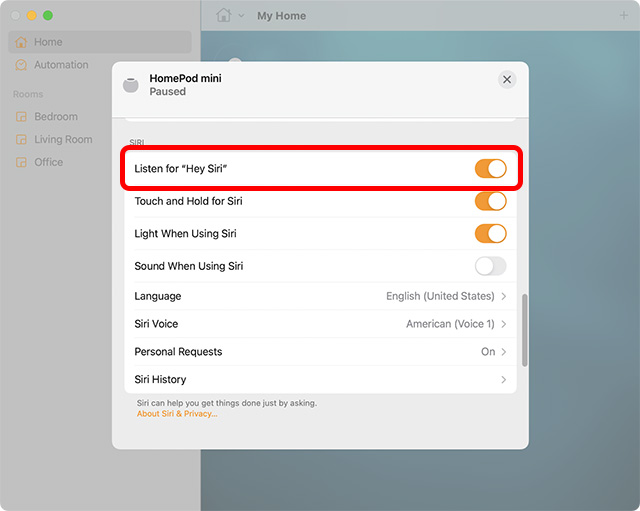 Aktivieren Sie die Funktion „Hey Siri“ auf dem Homepod und unterstützen Sie die Mac Home-Anwendung