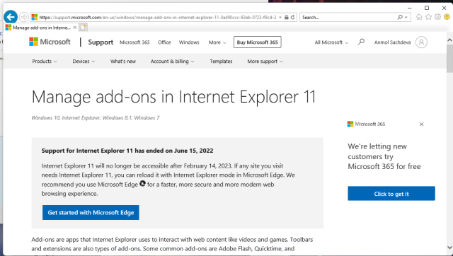 Internet Explorer für Windows 11