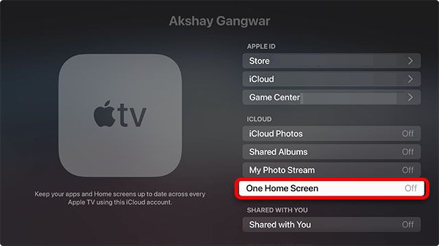 Eine Option für den Zugriff auf Apple TV